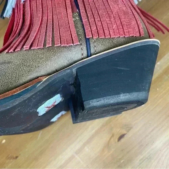 Twisted X Ruff Stock VFW Fringe American Flag Cowboy Boot 6.5 B - Picture 9 of 11